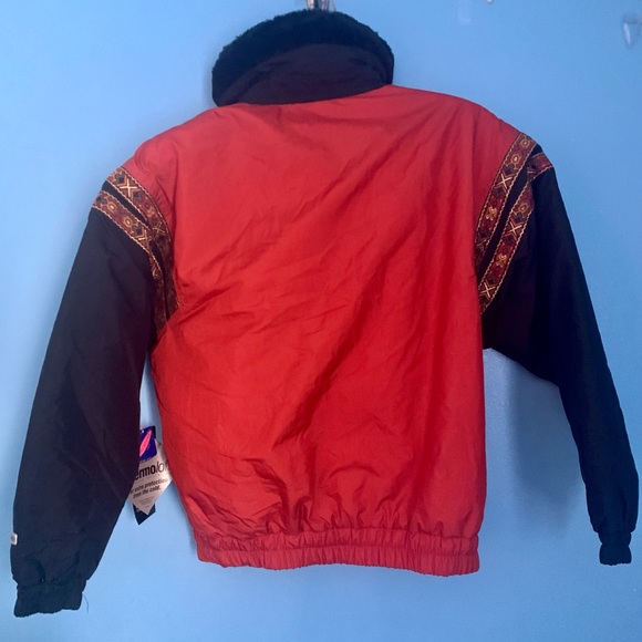 Vintage FERA Skiwear Ski Jacket Orange Black NWT Size 10 Thermoloft - Picture 2 of 13